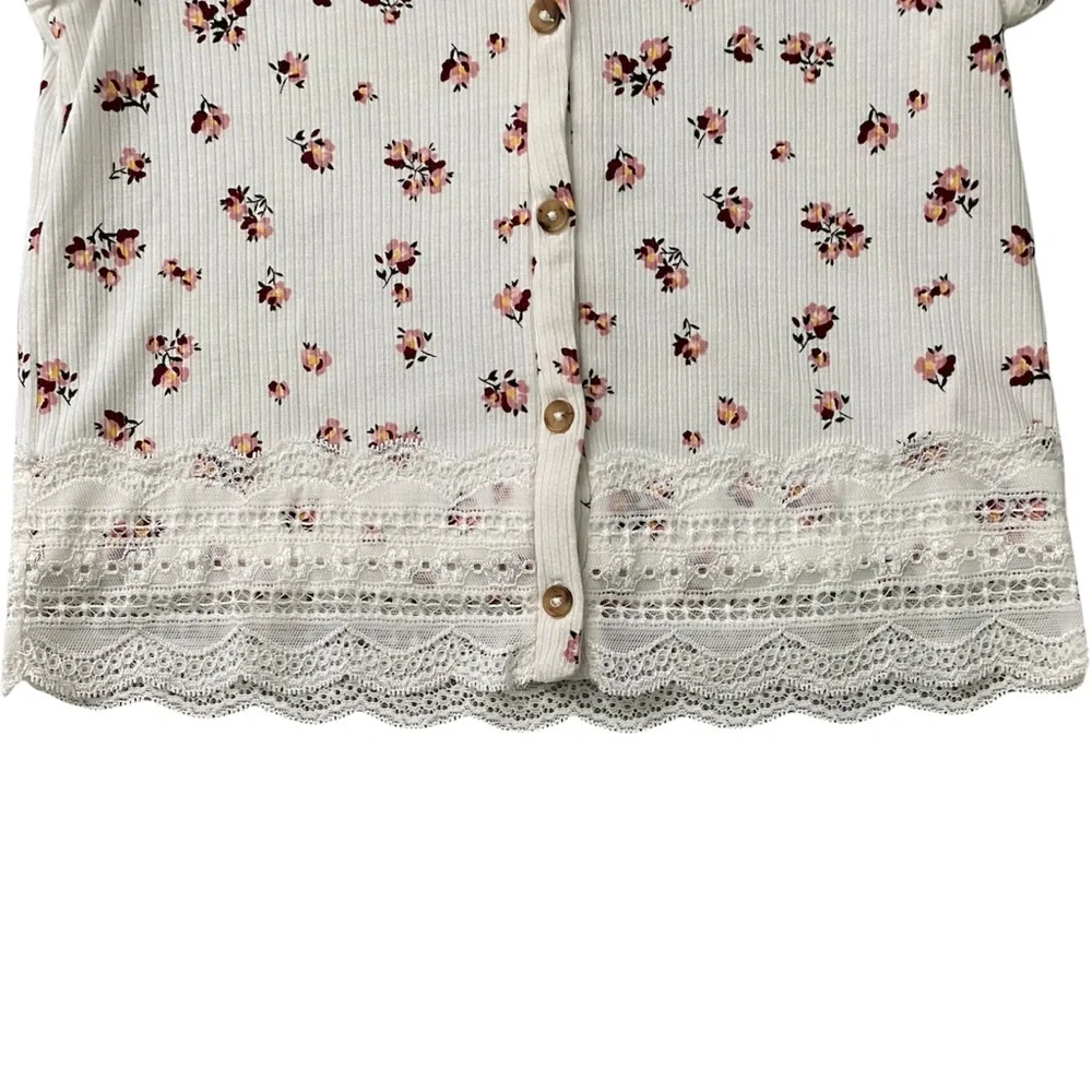Justice V Neck Floral Shirt